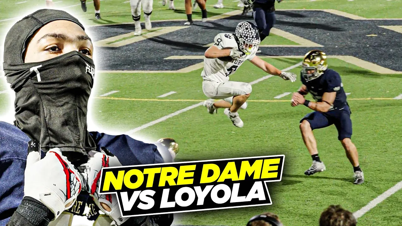 No. 1 Basketball Player Tyran Stokes’ FINAL Football Game Of His High School Career! | Notre Dame vs Loyola
