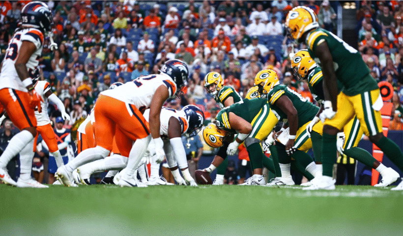 The Denver Broncos and the Green Bay Packers compete during the preseason game at Empower Field At Mile High on August 18, 2024 in Denver, Colorado.