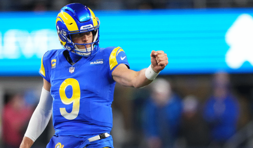 Matthew Stafford #9 of the Los Angeles Rams looks on during the second half against the Seattle Seahawks at Lumen Field on December 18, 2025 in Seattle, Washington.