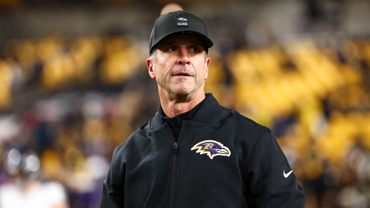 Head coach John Harbaugh of the Baltimore Ravens walks the field prior to the game against the Pittsburgh Steelers at Acrisure Stadium on January 4, 2026 in Pittsburgh, Pennsylvania.