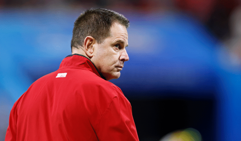 Indiana Hoosiers head coach Curt Cignetti looks on prior to the College Football Playoff Semifinal at the Chick-fil-A Peach Bowl against the Oregon Ducks on January 09, 2026 at Mercedes-Benz Stadium in Atlanta, Georgia.