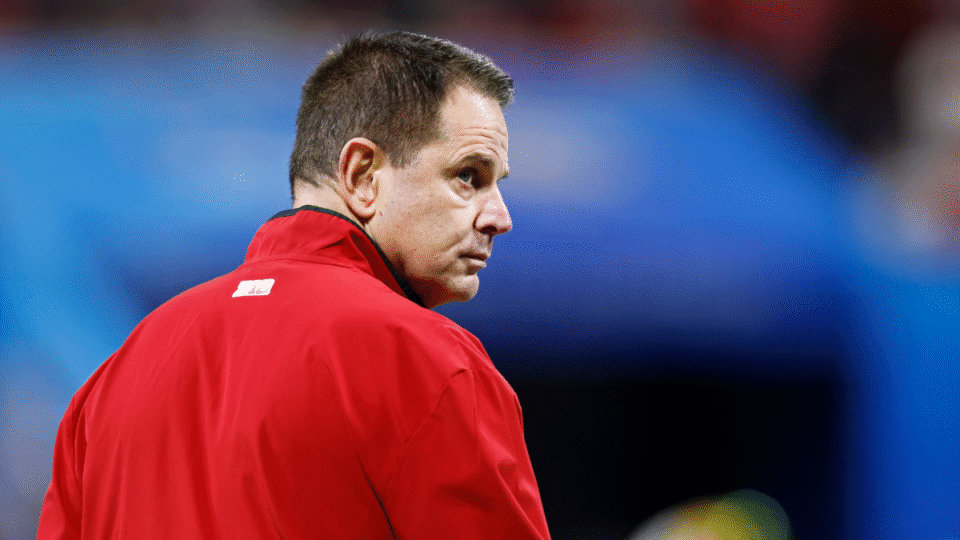 Indiana Hoosiers head coach Curt Cignetti looks on prior to the College Football Playoff Semifinal at the Chick-fil-A Peach Bowl against the Oregon Ducks on January 09, 2026 at Mercedes-Benz Stadium in Atlanta, Georgia.