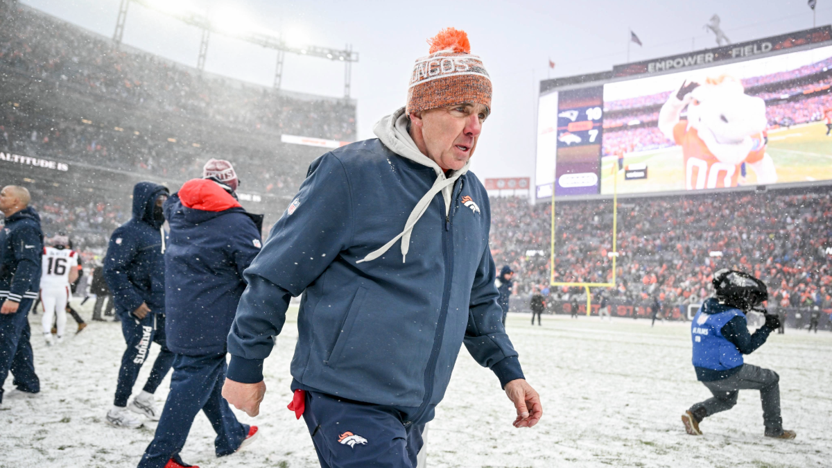 Head coach Sean Payton of the Denver Broncos jogs off the field after the New England Patriots' 10-7 AFC Championship Game win at Empower Field at Mile High in Denver, Colorado on Sunday, January 25, 2026.