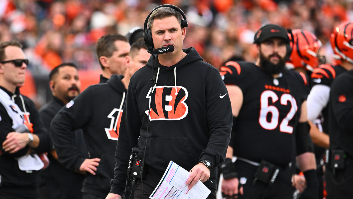 Head coach Zac Taylor of the Cincinnati Bengals looks on during the third quarter against the Arizona Cardinals at Paycor Stadium on December 28, 2025 in Cincinnati, Ohio.