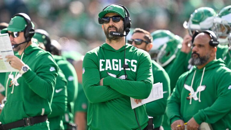 Eagles head coach Nick Sirianni looks on during the game between the New York Giants and the Philadelphia Eagles on October 26th, 2025 at Lincoln Financial Field in Philadelphia, PA.