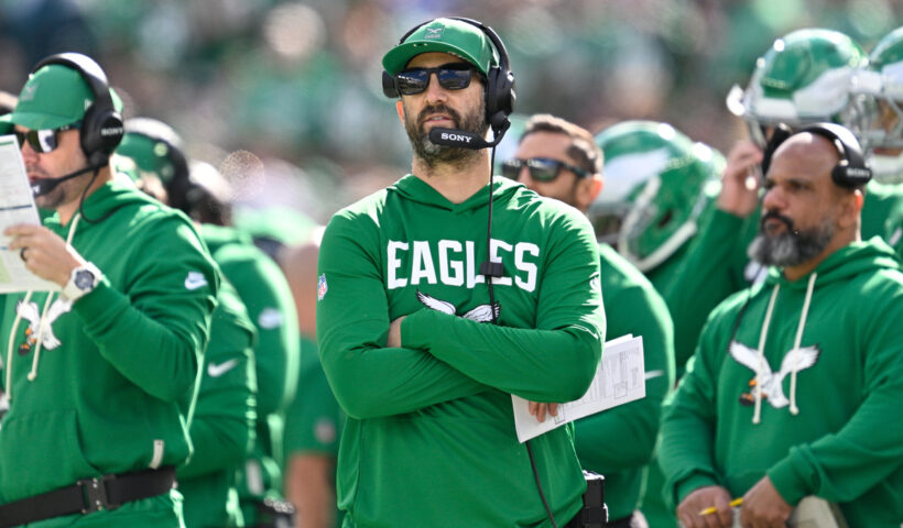 Eagles head coach Nick Sirianni looks on during the game between the New York Giants and the Philadelphia Eagles on October 26th, 2025 at Lincoln Financial Field in Philadelphia, PA.