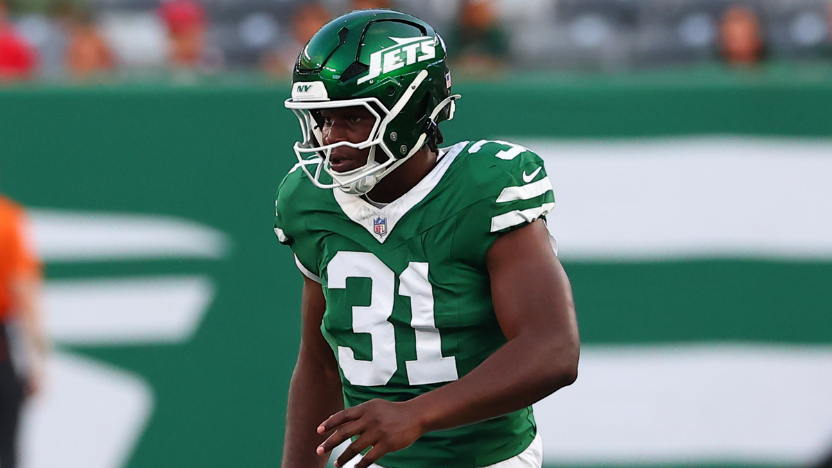 David Bailey #31 of the New York Jets during the game against the Tampa Bay Buccaneers on August 14, 2026 at MetLife Stadium in East Rutherford, New Jersey.