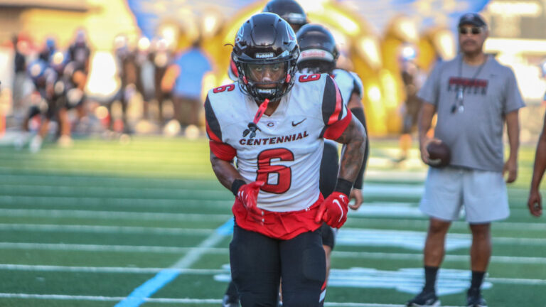 Corona Centennial defensive back Jaden Walk-Green goes through warmups before a game against Santa Magarita on Aug. 29, 2025.