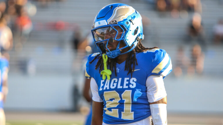 Santa Margarita Catholic cornerback Ca'ron Williams goes through warmups ahead of a game against Mission Viejo on Aug. 23, 2025 at Trabuco Hills High School in Mission Viejo, California.